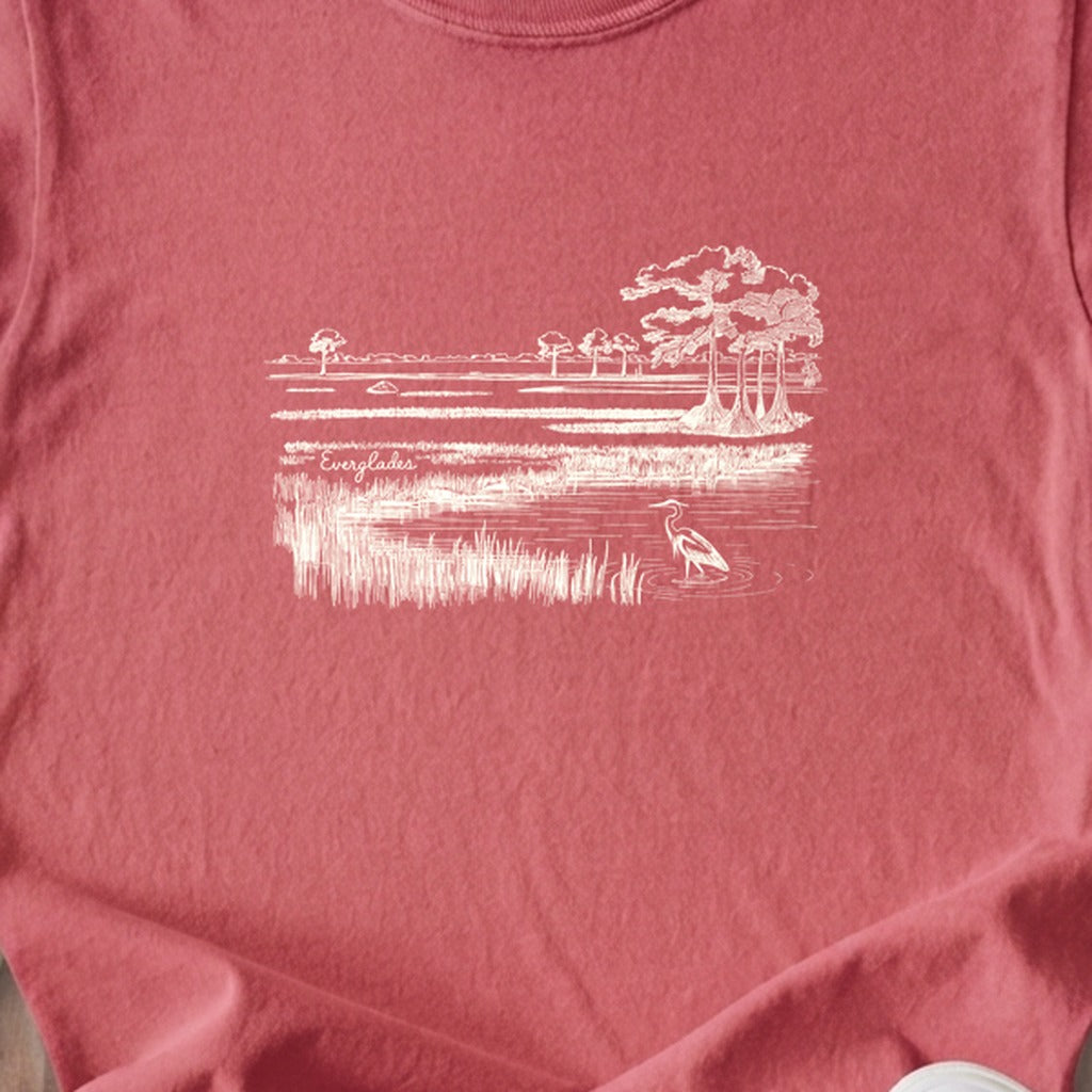 Everglades Line Drawing Kids Cotton T-Shirt