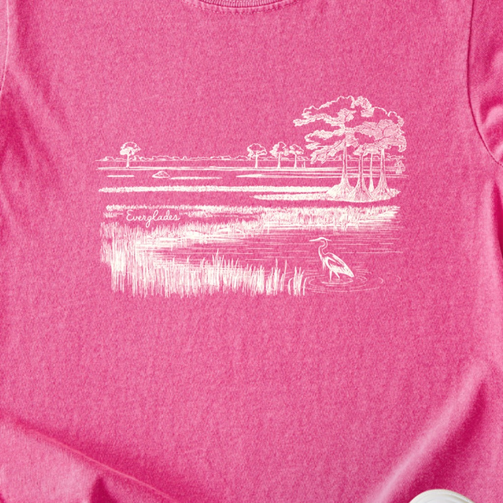 Everglades Line Drawing Kids Cotton T-Shirt
