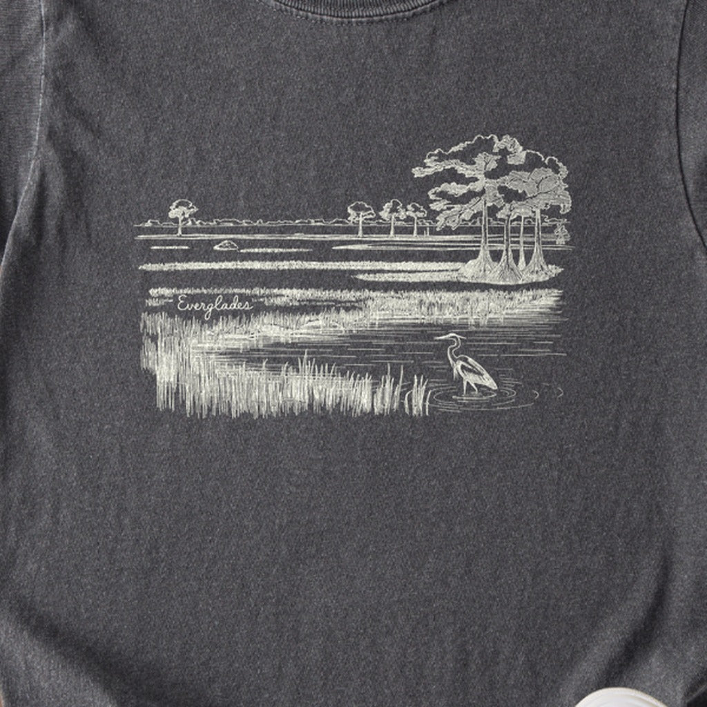 Everglades Line Drawing Kids Cotton T-Shirt