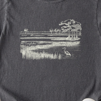 Everglades Line Drawing Kids Cotton T-Shirt
