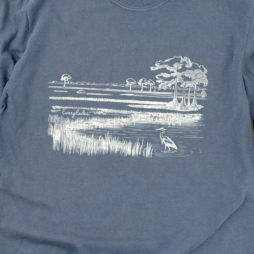 Everglades Line Drawing Cotton Long Sleeve