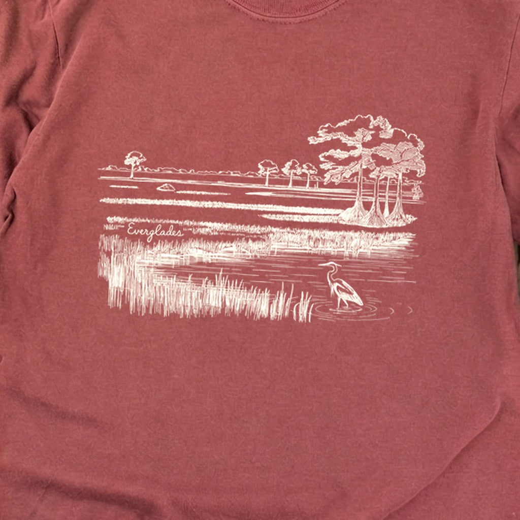 Everglades Line Drawing Cotton Long Sleeve