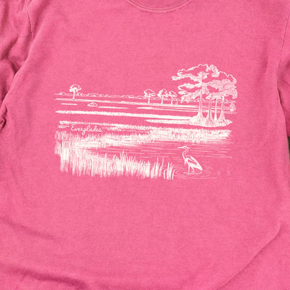 Everglades Line Drawing Cotton Long Sleeve