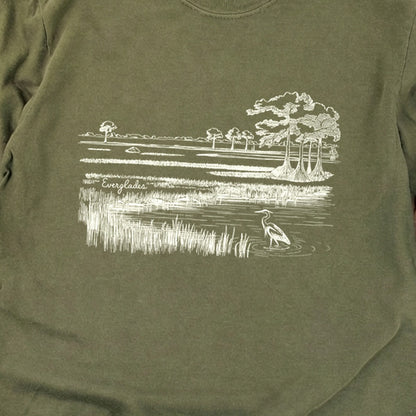 Everglades Line Drawing Cotton Long Sleeve