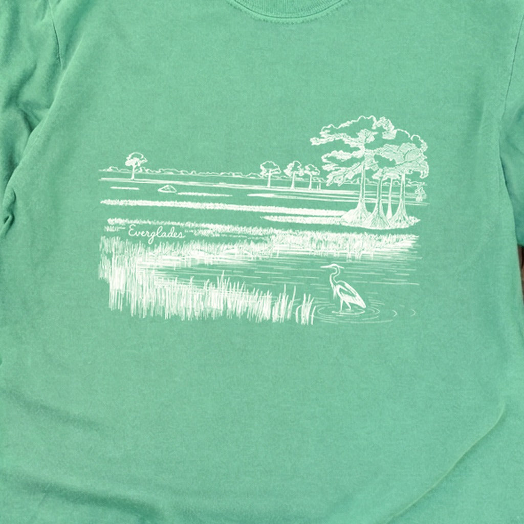 Everglades Line Drawing Cotton Long Sleeve