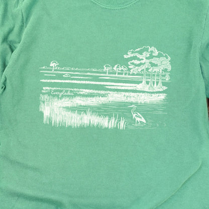 Everglades Line Drawing Cotton Long Sleeve