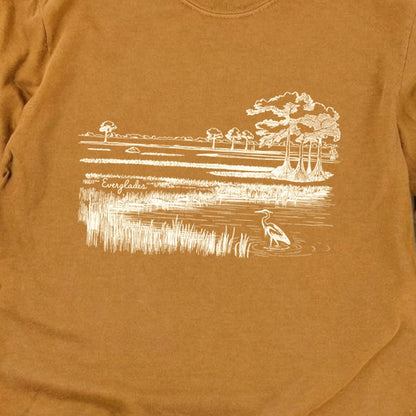 Everglades Line Drawing Cotton Long Sleeve