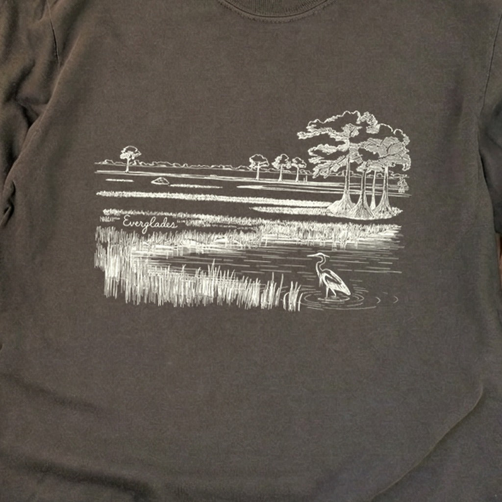 Everglades Line Drawing Cotton Long Sleeve
