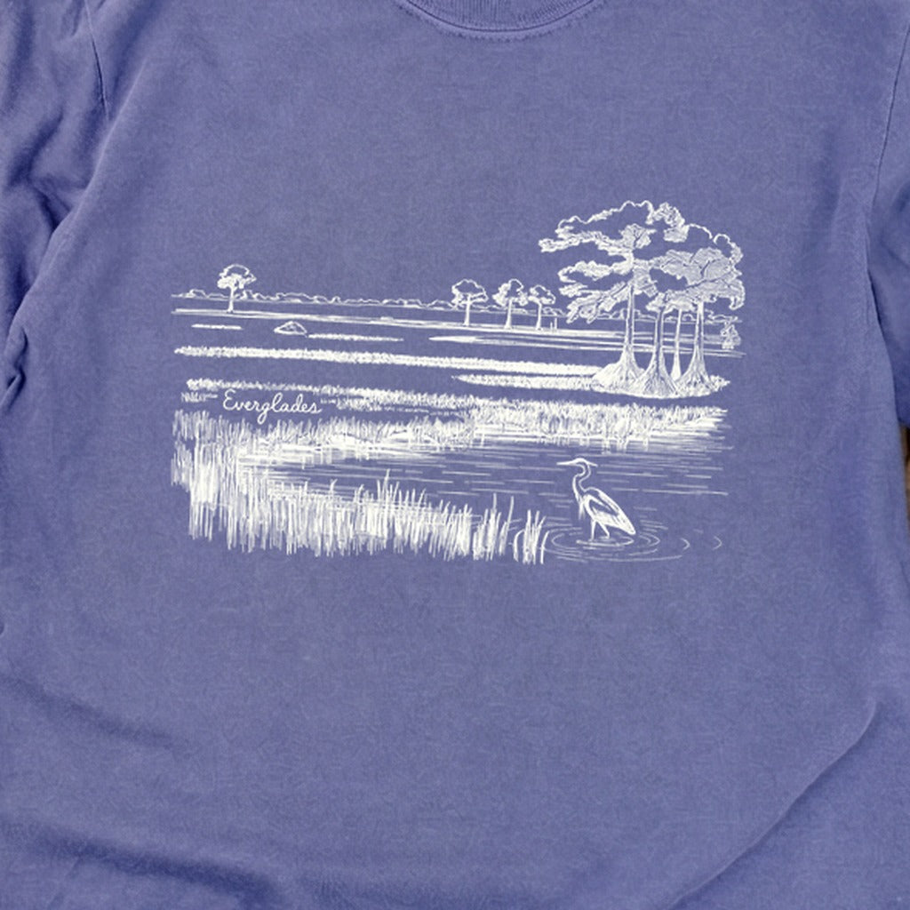 Everglades Line Drawing Cotton Long Sleeve