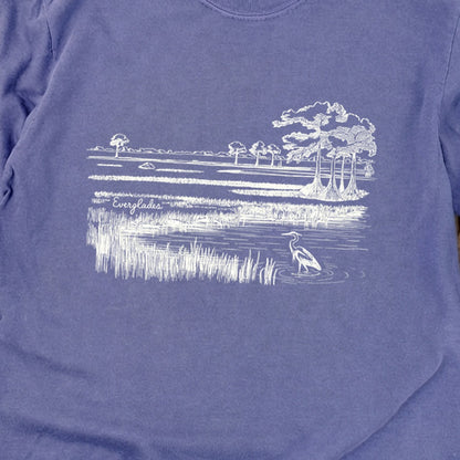 Everglades Line Drawing Cotton Long Sleeve