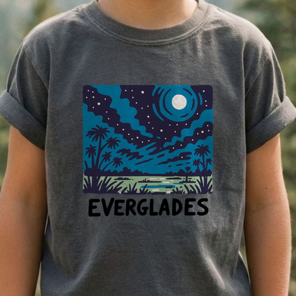 Everglades at Night Kids Cotton T-Shirt