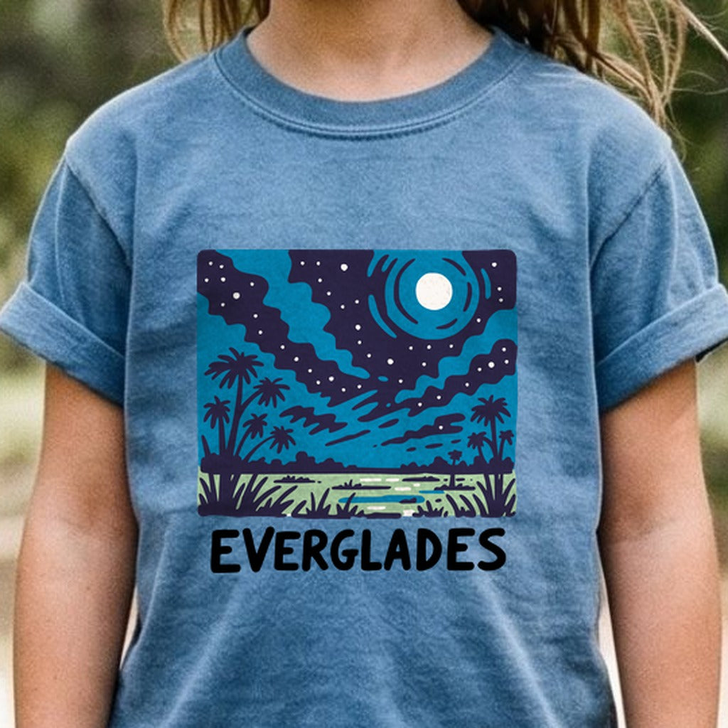 Everglades at Night Kids Cotton T-Shirt