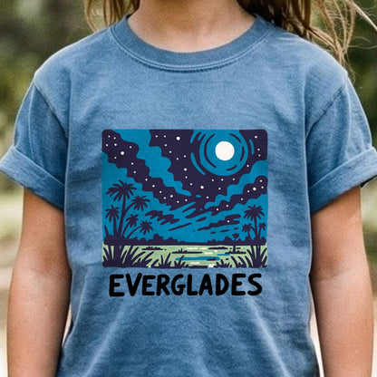 Everglades at Night Kids Cotton T-Shirt