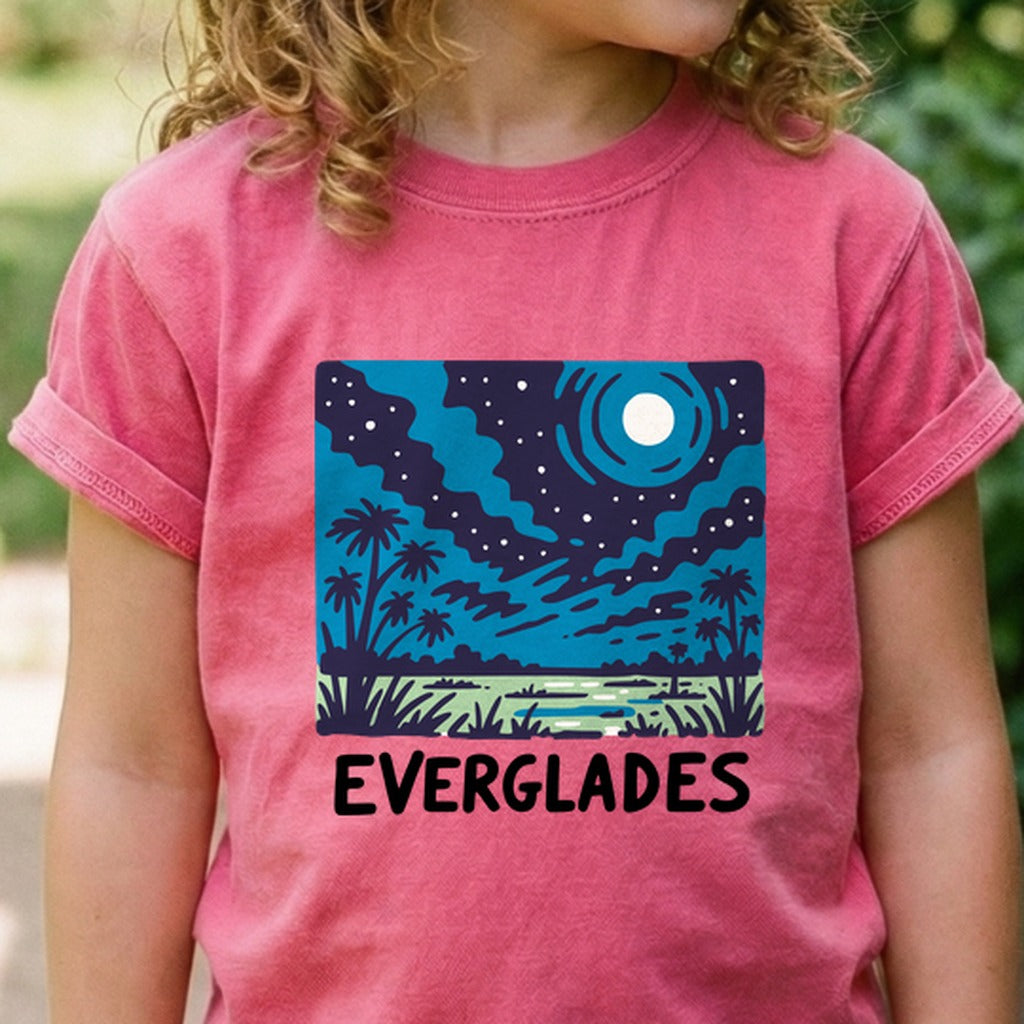 Everglades at Night Kids Cotton T-Shirt