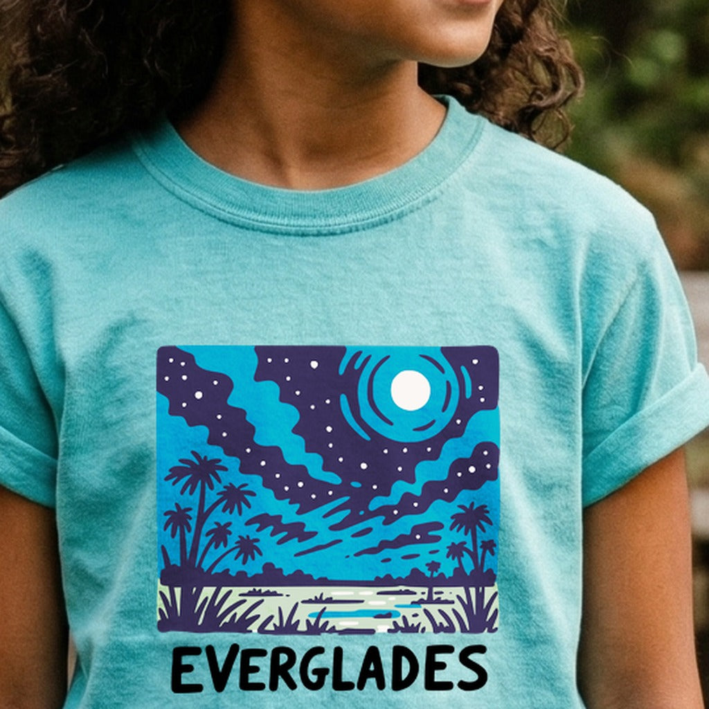 Everglades at Night Kids Cotton T-Shirt