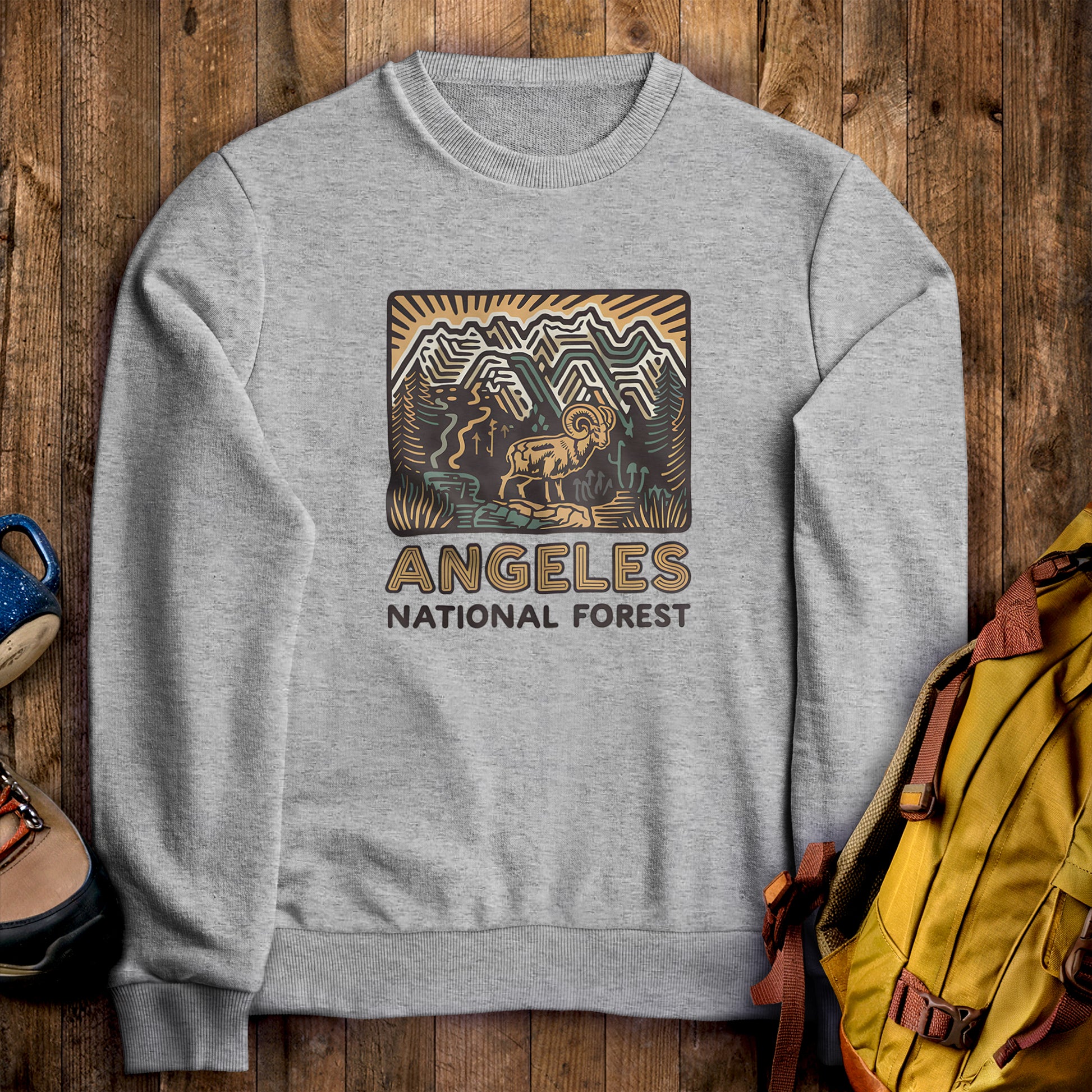 Angeles National Forest Sweatshirt Sport Grey Adventure and Outdoors Themed Sweatshirt