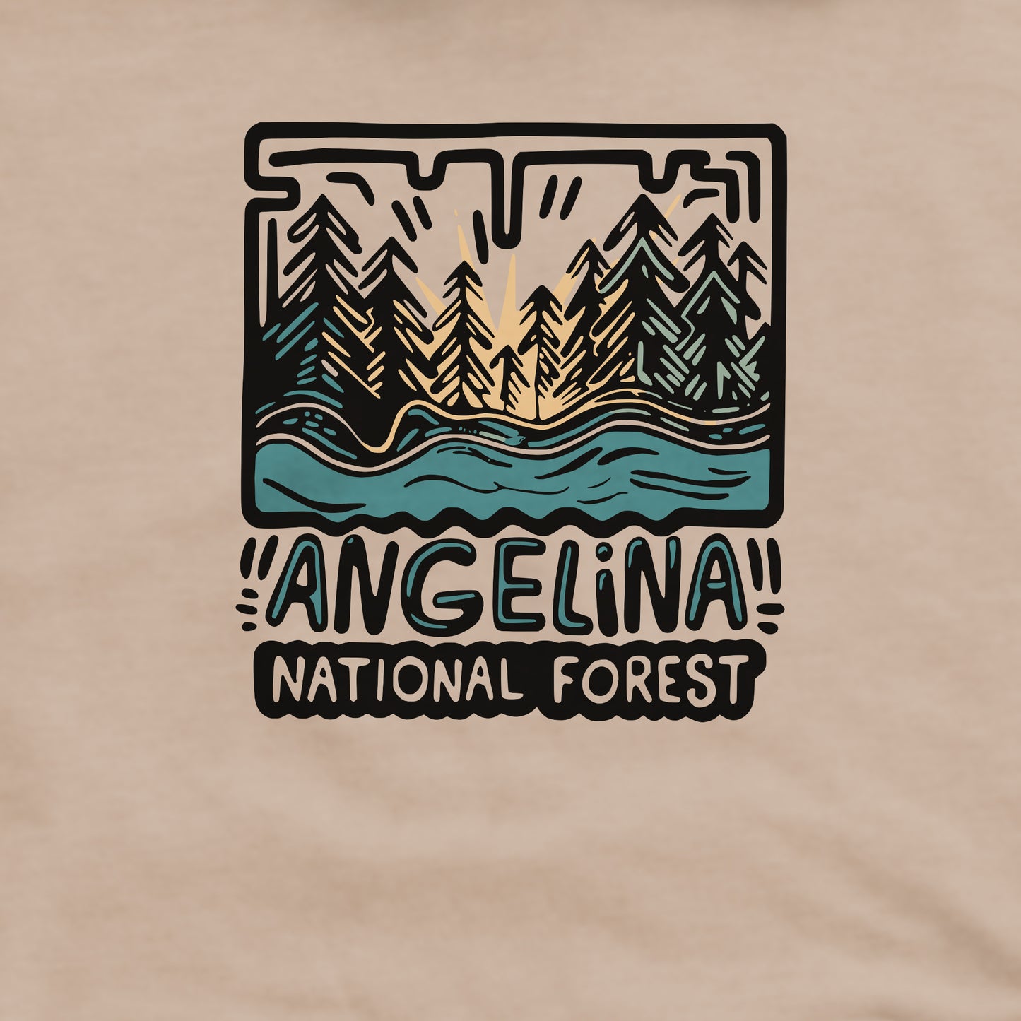 Angelina National Forest Crewneck Sweatshirt Adventure and Outdoors Themed Sweatshirt