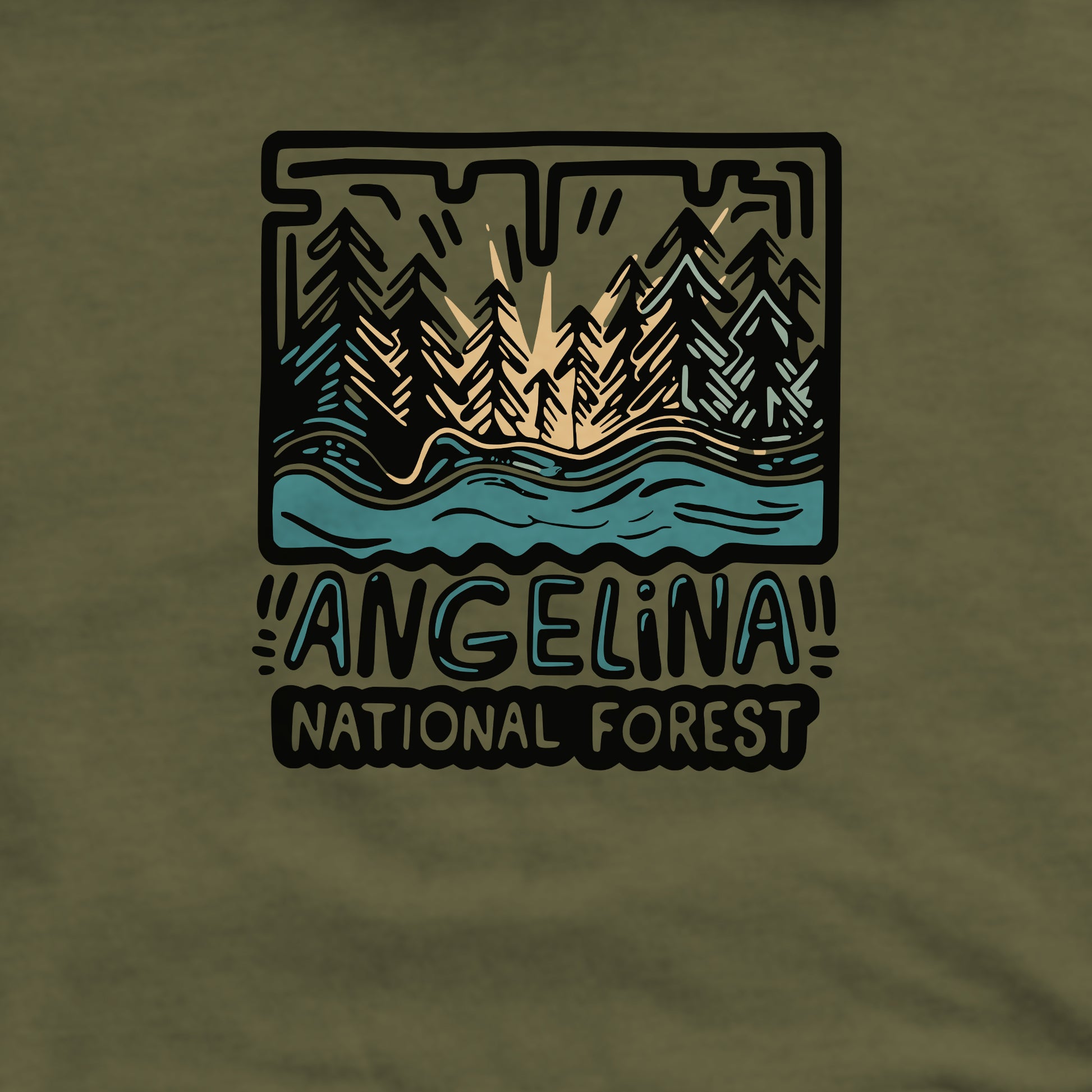 Angelina National Forest Crewneck Sweatshirt Adventure and Outdoors Themed Sweatshirt