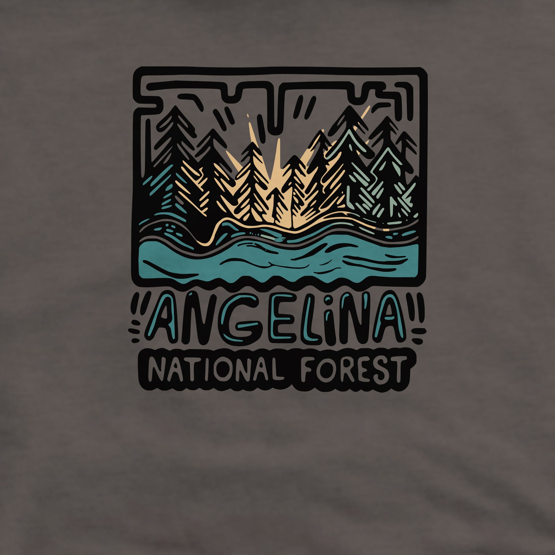 Angelina National Forest Crewneck Sweatshirt Adventure and Outdoors Themed Sweatshirt