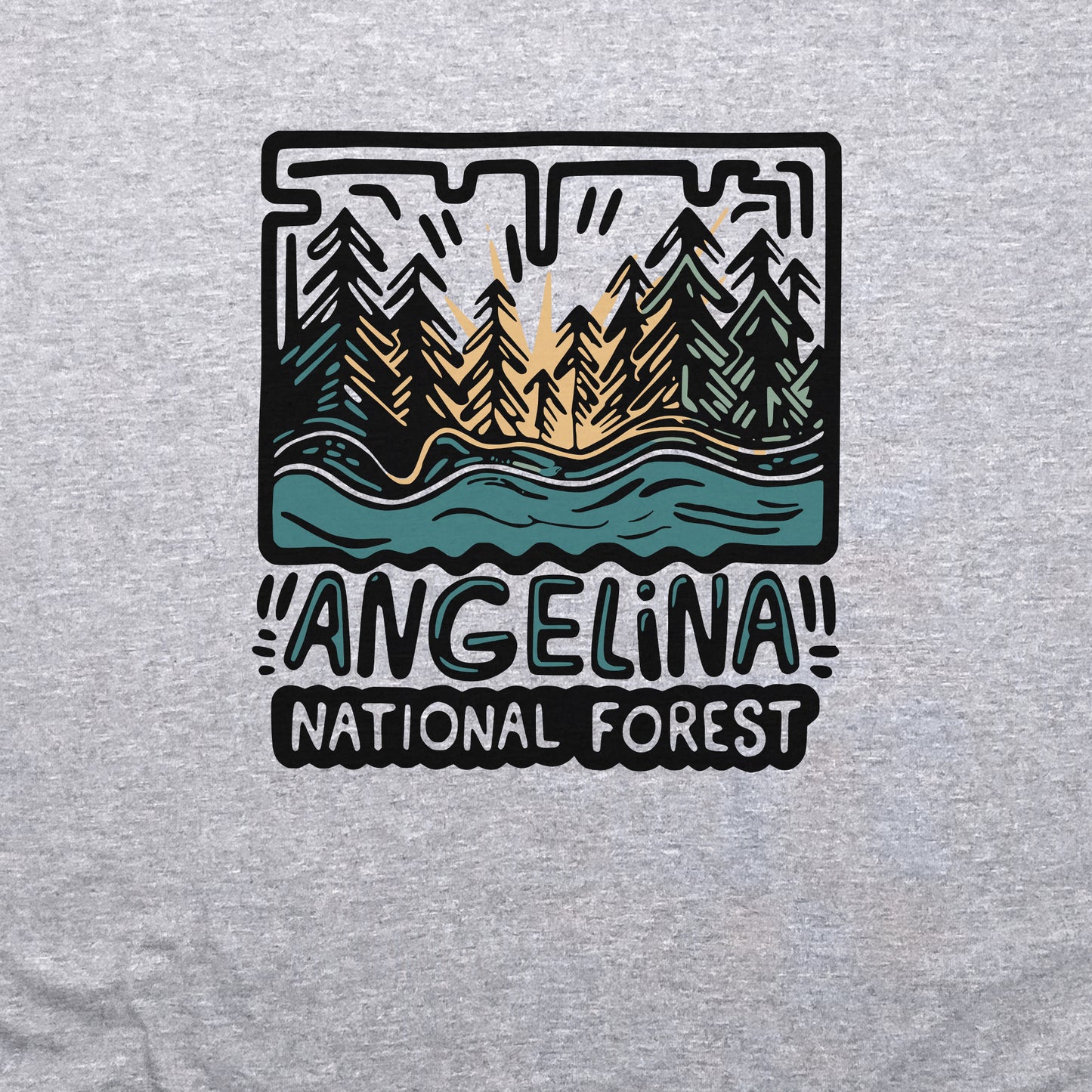 Angelina National Forest Crewneck Sweatshirt Adventure and Outdoors Themed Sweatshirt
