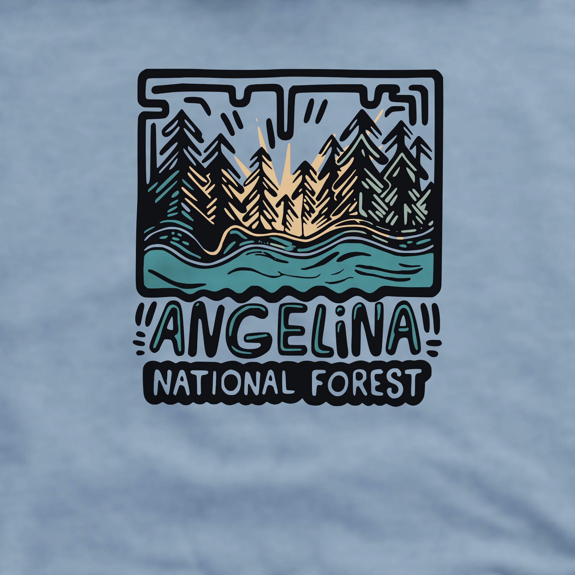 Angelina National Forest Crewneck Sweatshirt Adventure and Outdoors Themed Sweatshirt