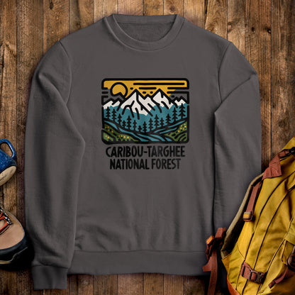Caribou-Targhee National Forest Crewneck Sweatshirt Charcoal Adventure and Outdoors Themed Sweatshirt