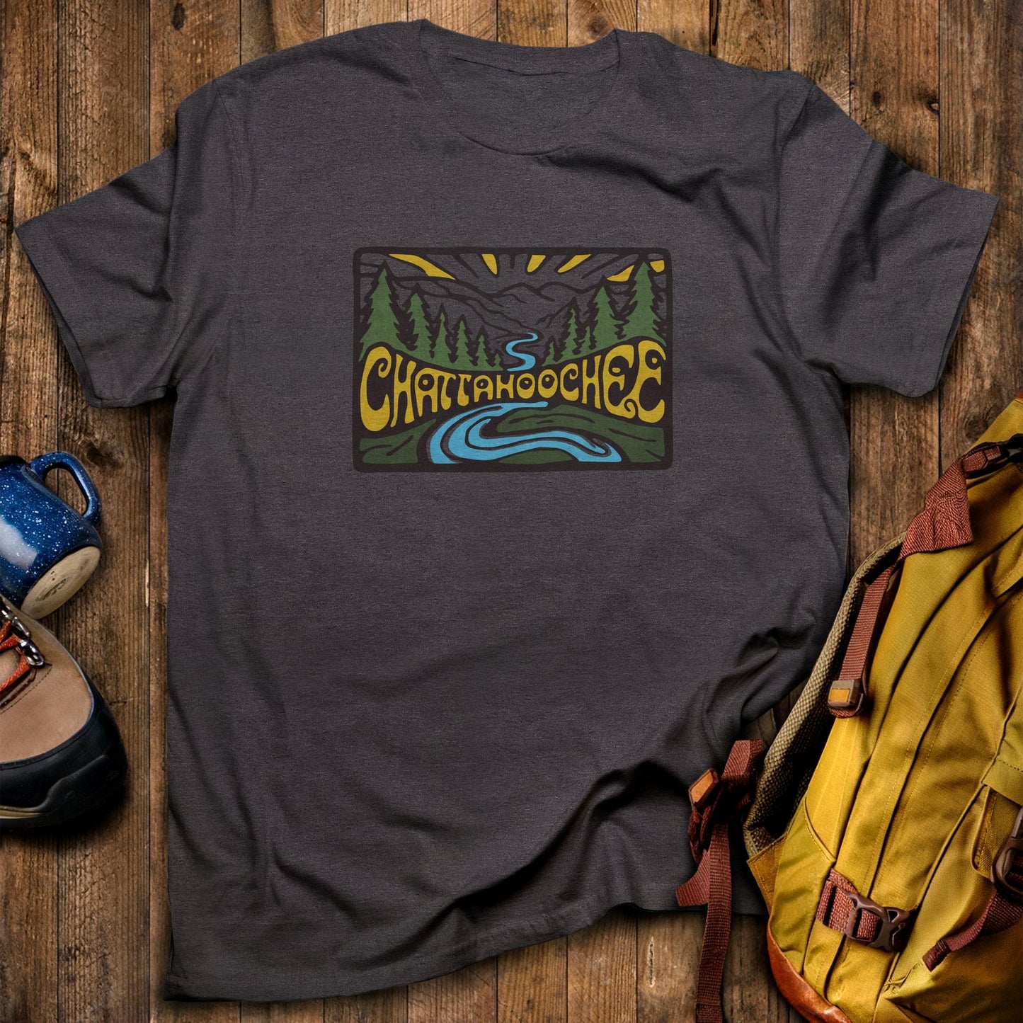 Chattahoochee National Forest T-Shirt Dark Heather Adventure and Outdoors Themed T-Shirt