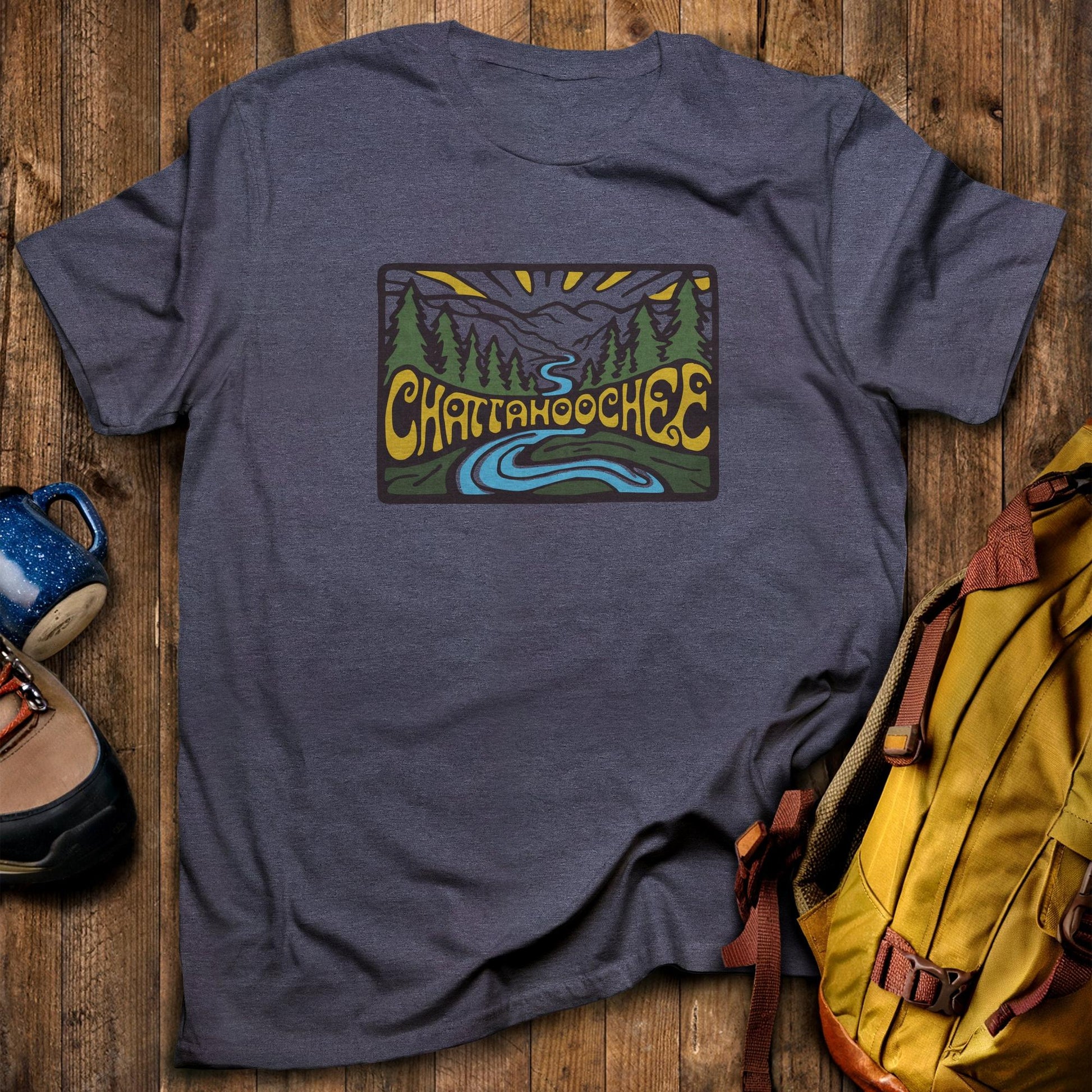 Chattahoochee National Forest T-Shirt Heather Navy Adventure and Outdoors Themed T-Shirt
