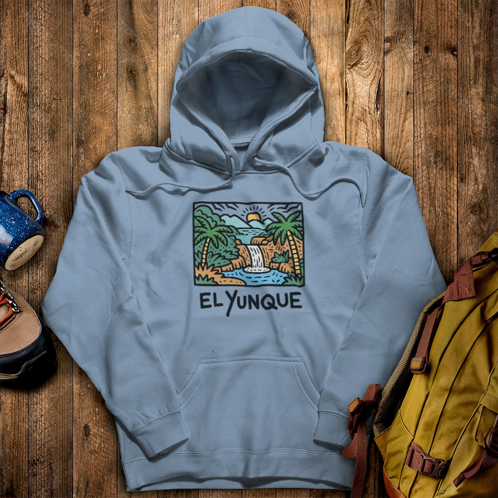 El Yunque National Forest Hoodie Stone Blue Adventure and Outdoors Themed Hoodie