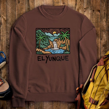 El Yunque National Forest Crewneck Sweatshirt Cocoa Adventure and Outdoors Themed Sweatshirt