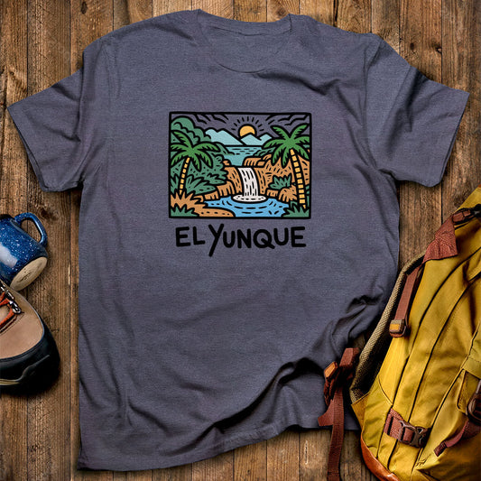 El Yunque National Forest T-Shirt Heather Navy Adventure and Outdoors Themed T-Shirt