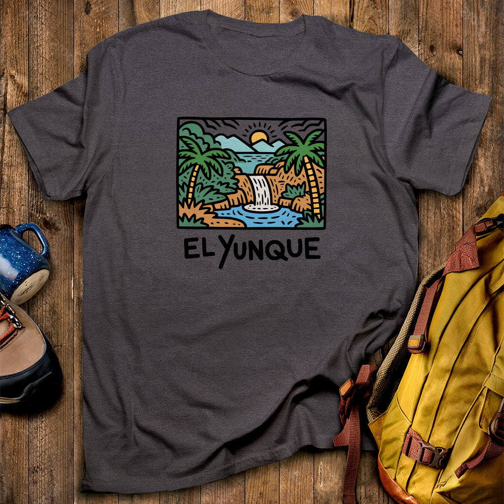 El Yunque National Forest T-Shirt Dark Heather Adventure and Outdoors Themed T-Shirt