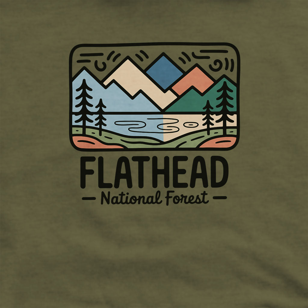 Flathead National Forest Hoodie Adventure and Outdoors Themed Hoodie