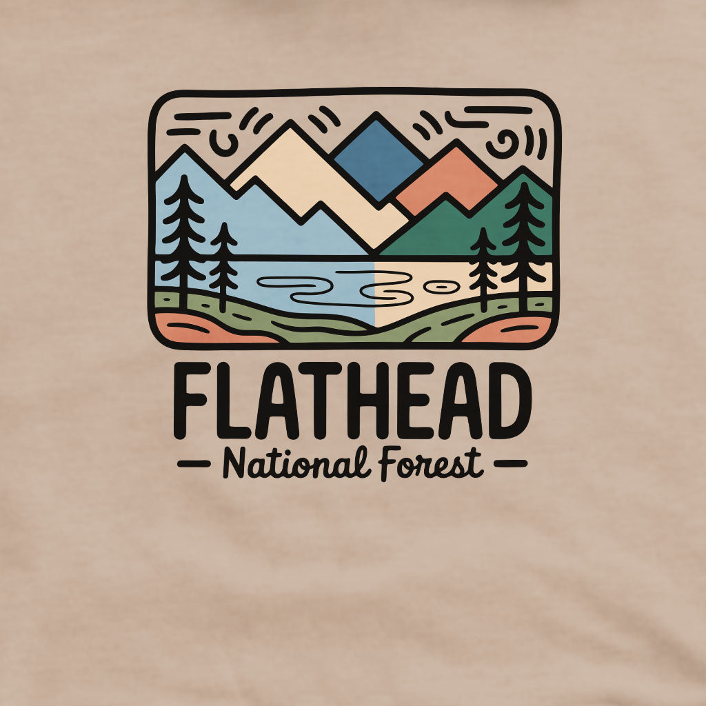 Flathead National Forest Crewneck Sweatshirt Adventure and Outdoors Themed Sweatshirt