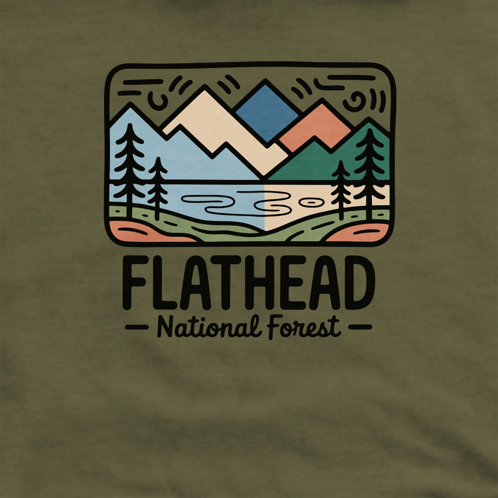Flathead National Forest Crewneck Sweatshirt Adventure and Outdoors Themed Sweatshirt