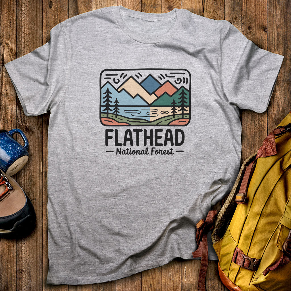 Flathead National Forest T-Shirt Sport Grey Adventure and Outdoors Themed T-Shirt