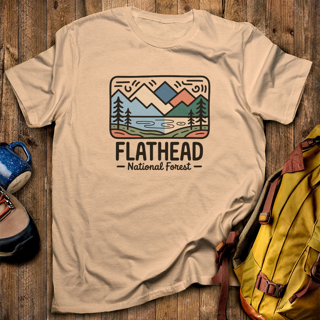 Flathead National Forest T-Shirt Sand Adventure and Outdoors Themed T-Shirt