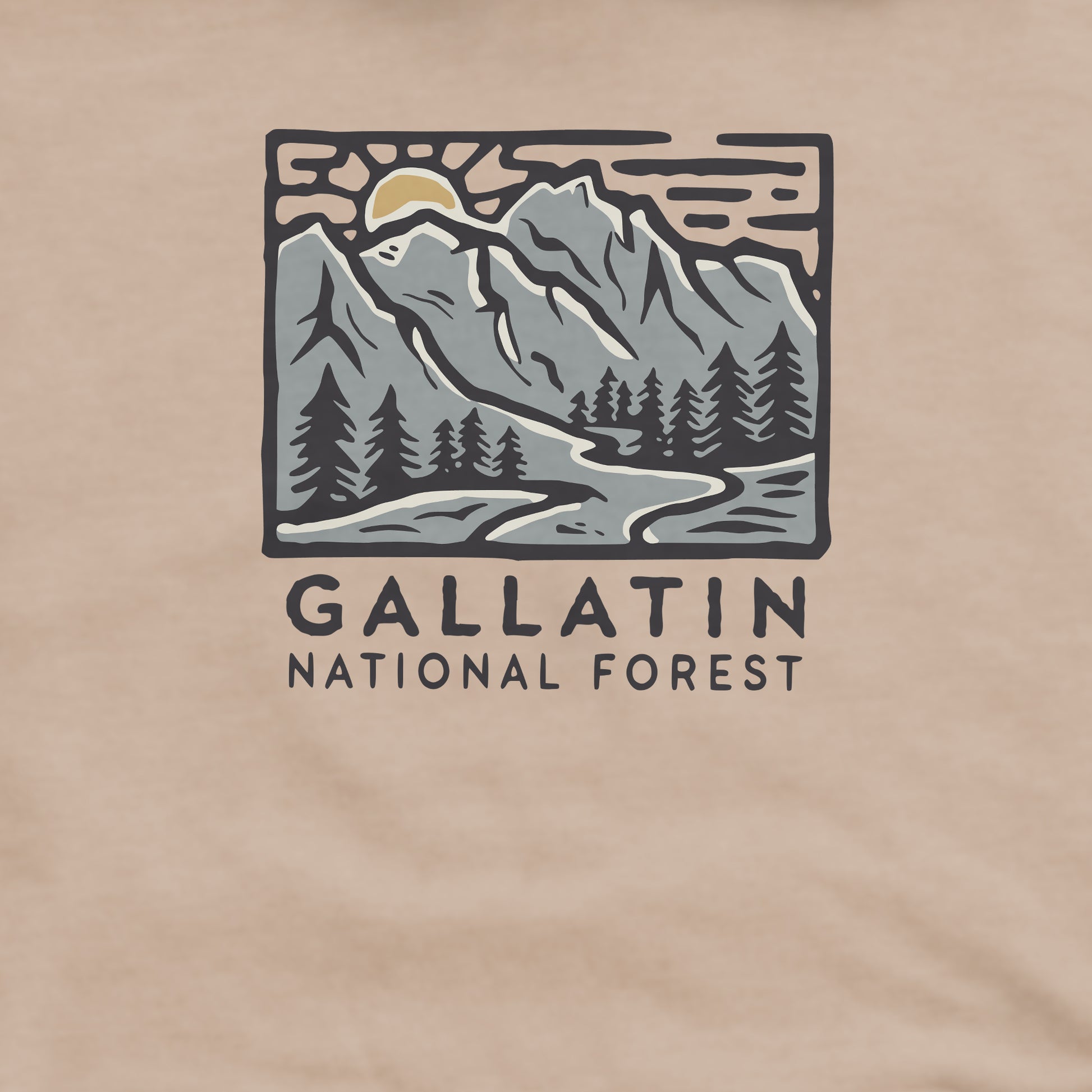 Gallatin National Forest Crewneck Sweatshirt Adventure and Outdoors Themed Sweatshirt