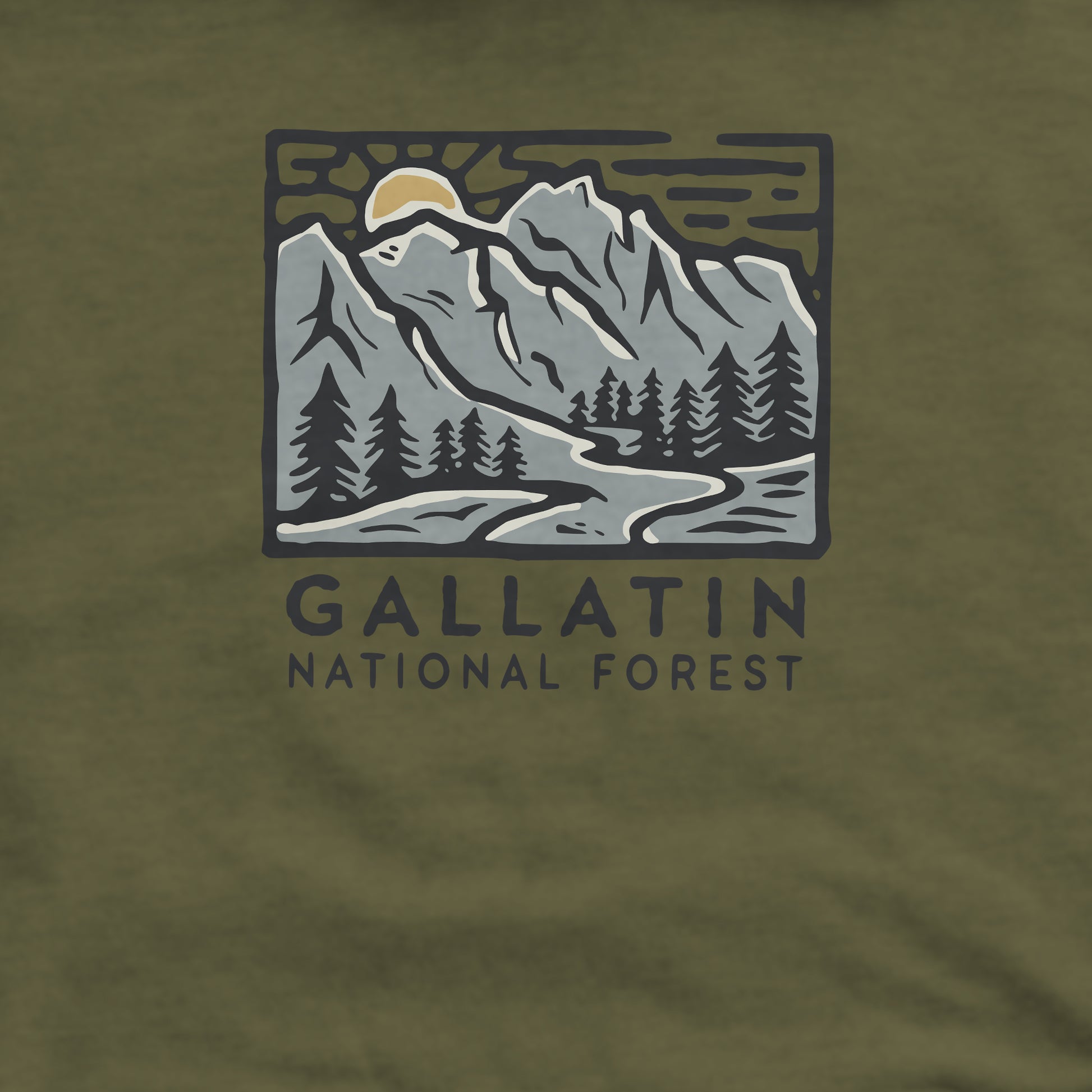 Gallatin National Forest Crewneck Sweatshirt Adventure and Outdoors Themed Sweatshirt