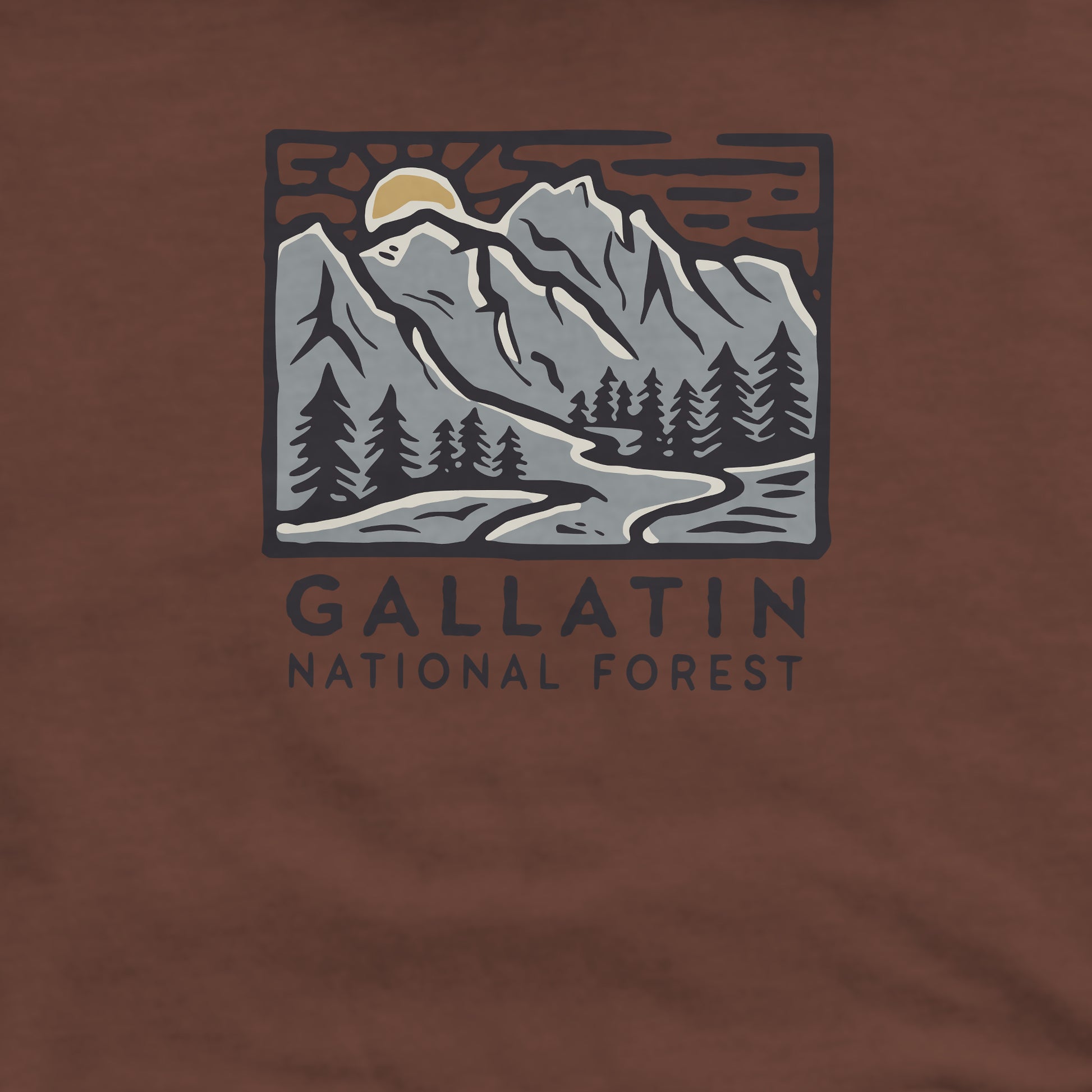 Gallatin National Forest Crewneck Sweatshirt Adventure and Outdoors Themed Sweatshirt