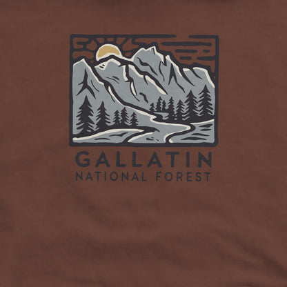 Gallatin National Forest Crewneck Sweatshirt Adventure and Outdoors Themed Sweatshirt