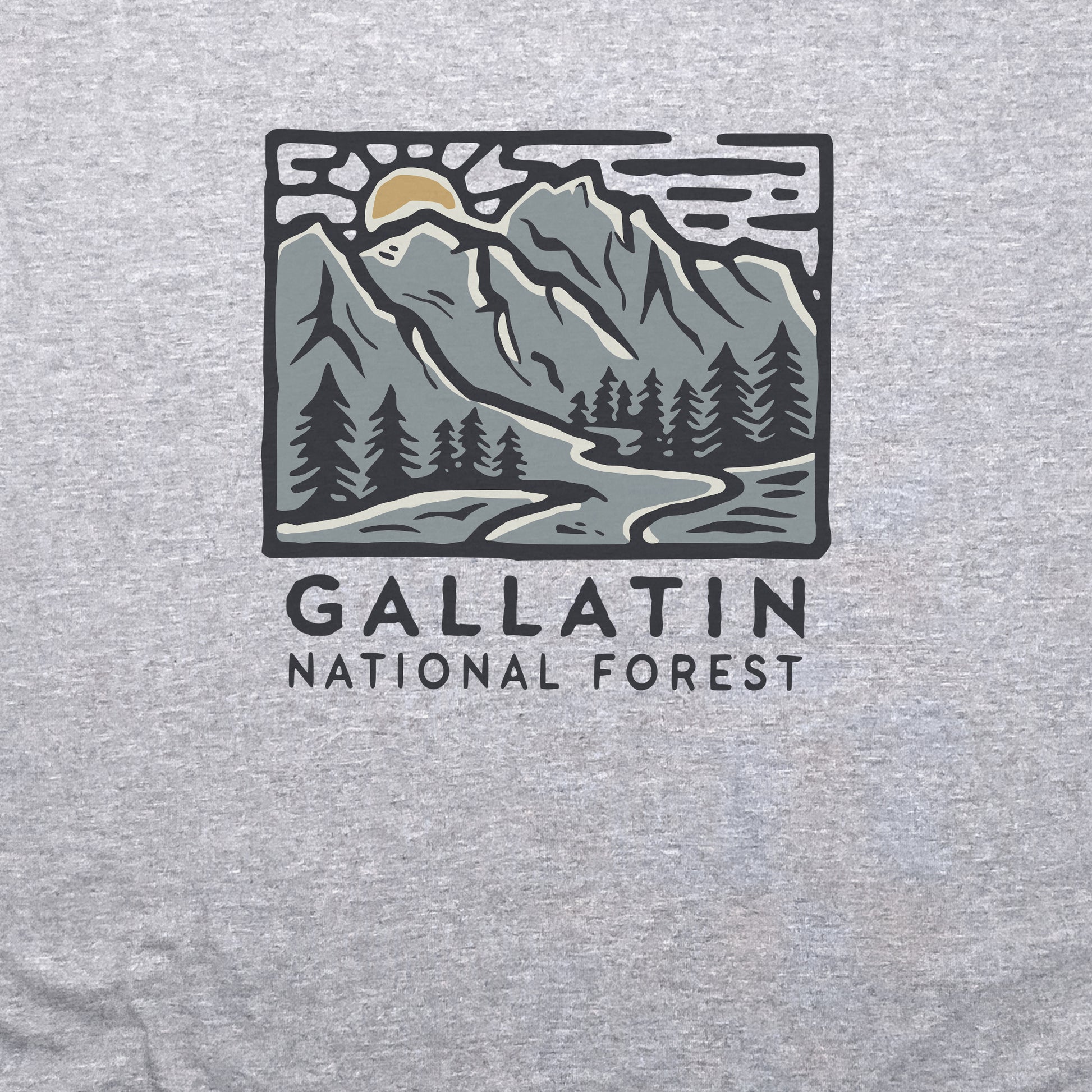 Gallatin National Forest Crewneck Sweatshirt Adventure and Outdoors Themed Sweatshirt
