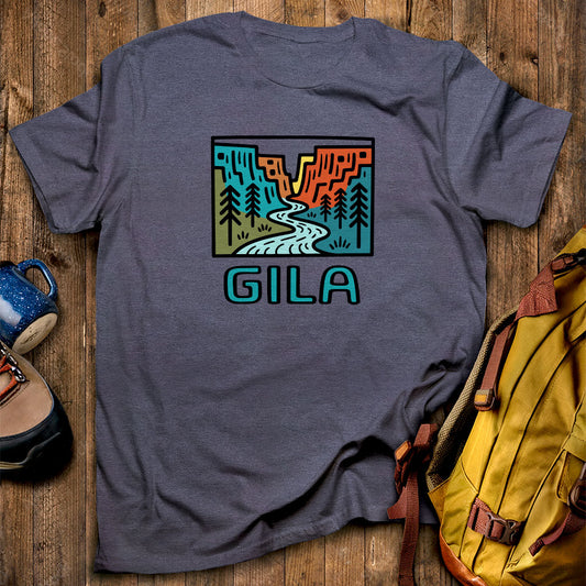 Gila National Forest T-Shirt Heather Navy Adventure and Outdoors Themed T-Shirt