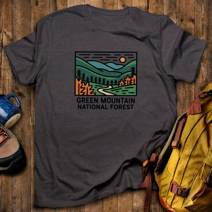 Green Mountain National Forest T-Shirt Dark Heather Adventure and Outdoors Themed T-Shirt
