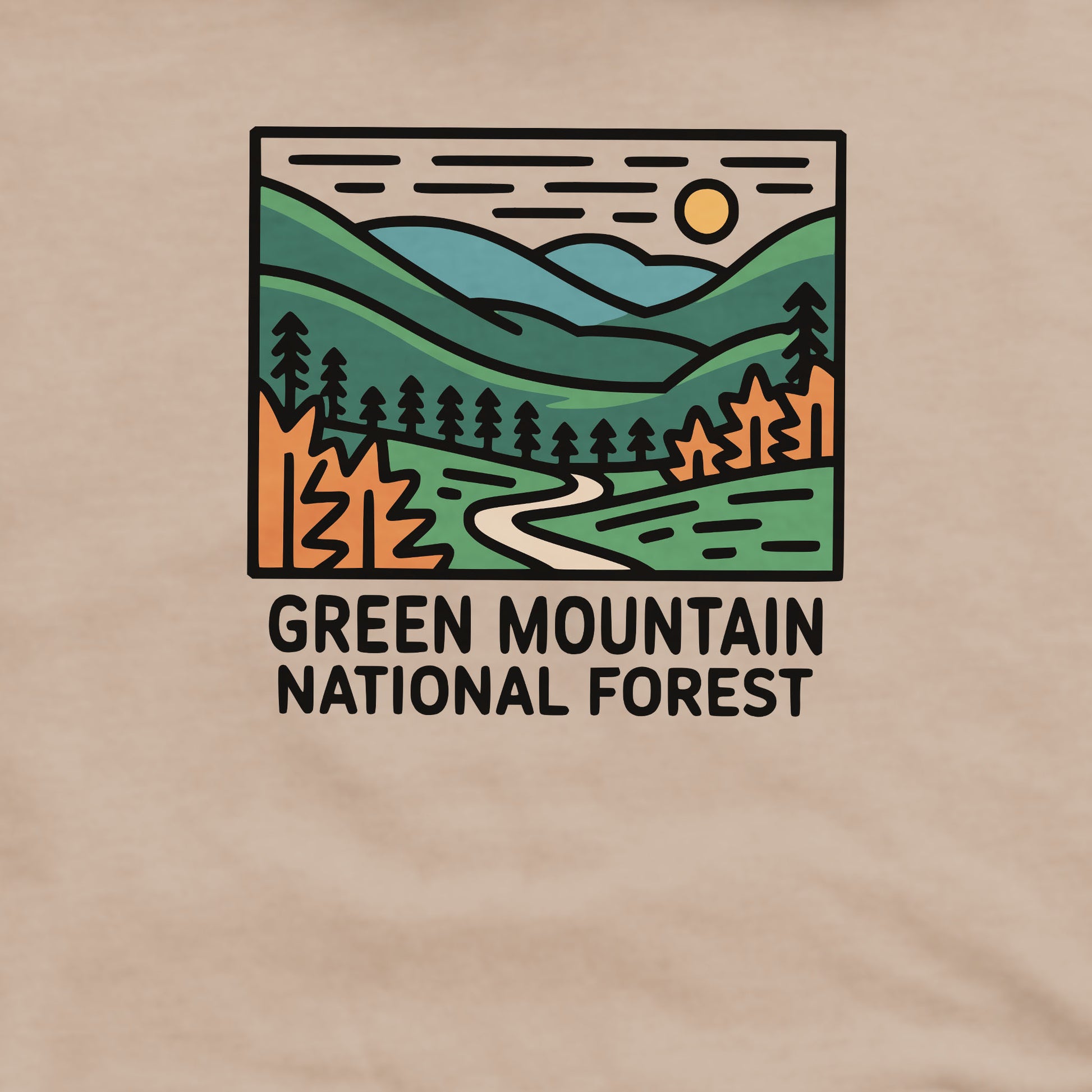 Green Mountain National Forest Crewneck Sweatshirt Adventure and Outdoors Themed Sweatshirt