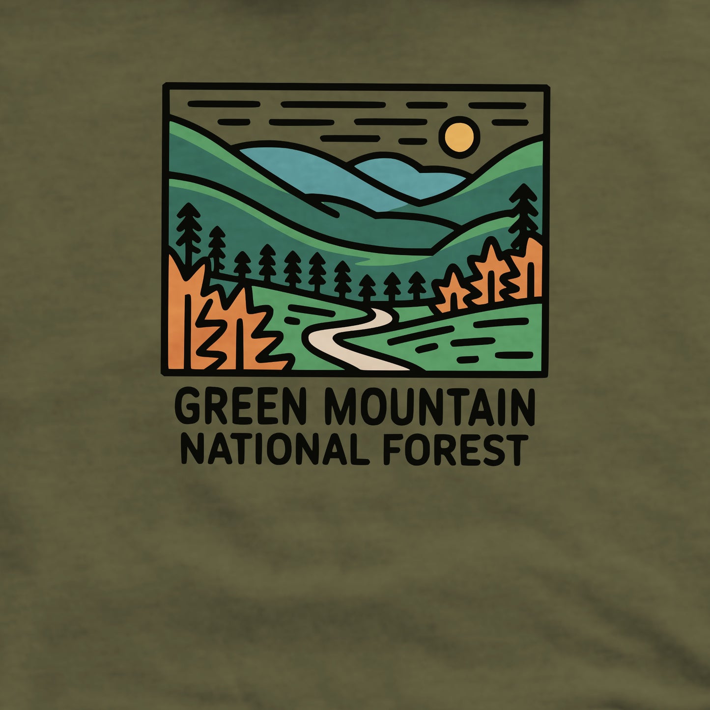 Green Mountain National Forest Crewneck Sweatshirt Adventure and Outdoors Themed Sweatshirt