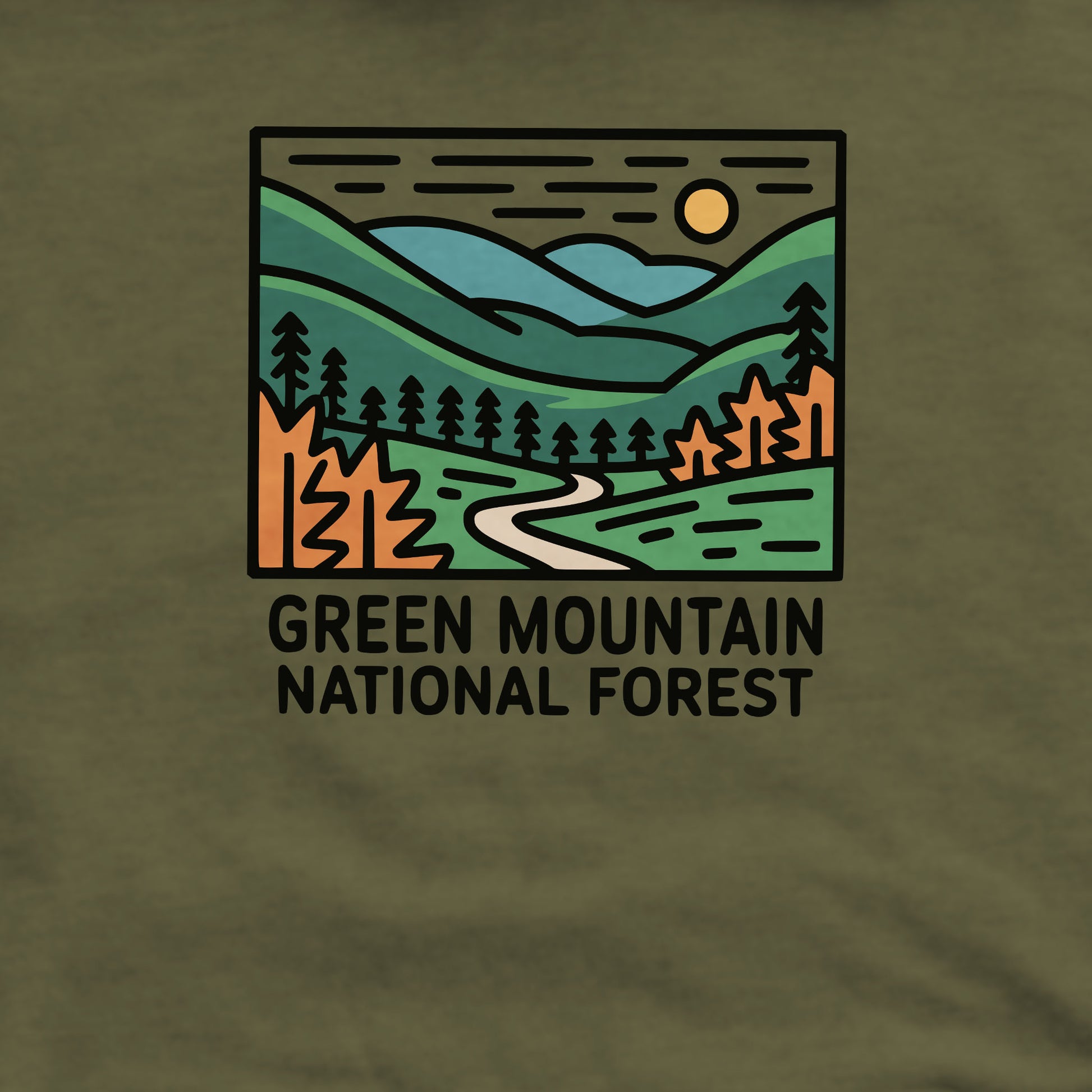 Green Mountain National Forest Crewneck Sweatshirt Adventure and Outdoors Themed Sweatshirt