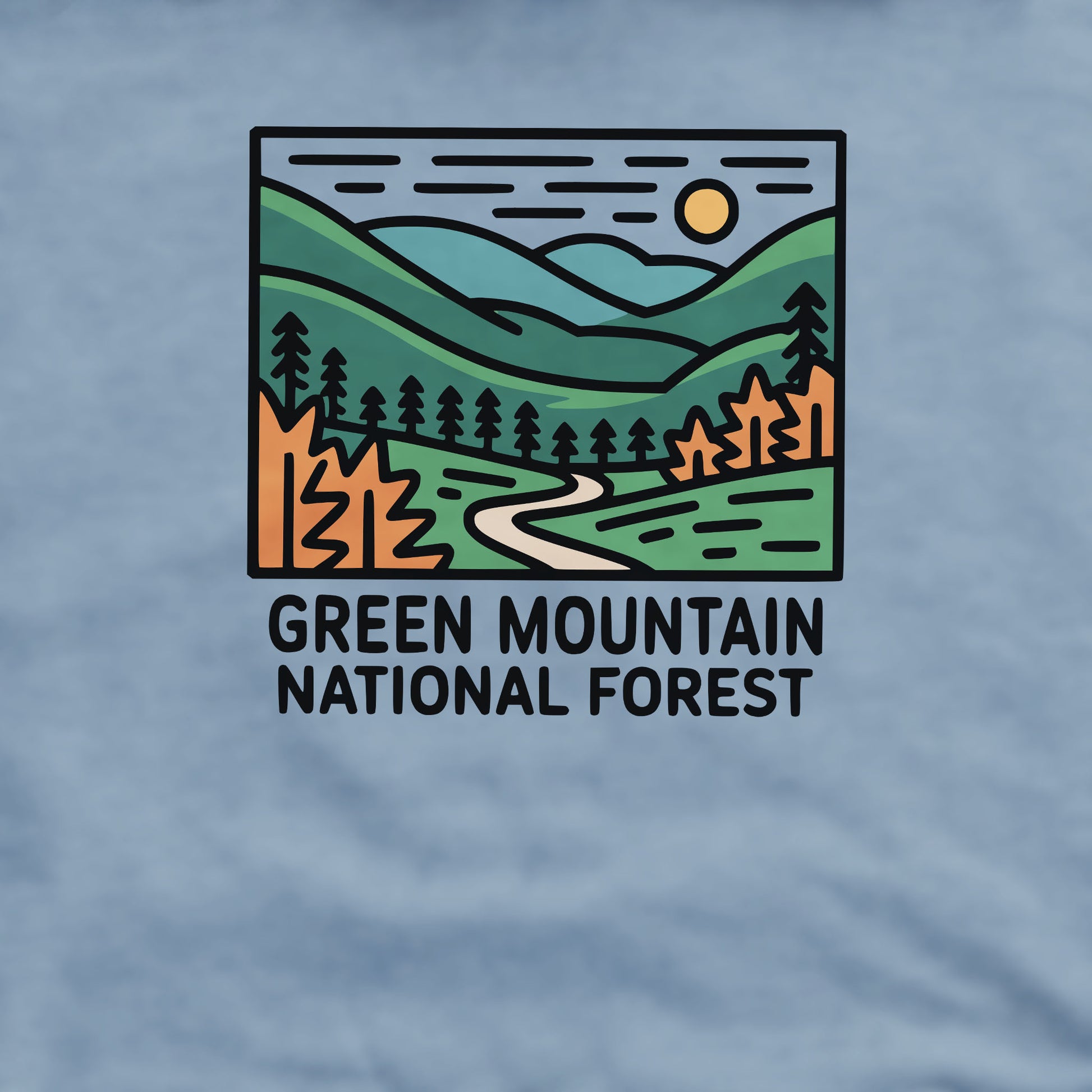 Green Mountain National Forest Crewneck Sweatshirt Adventure and Outdoors Themed Sweatshirt