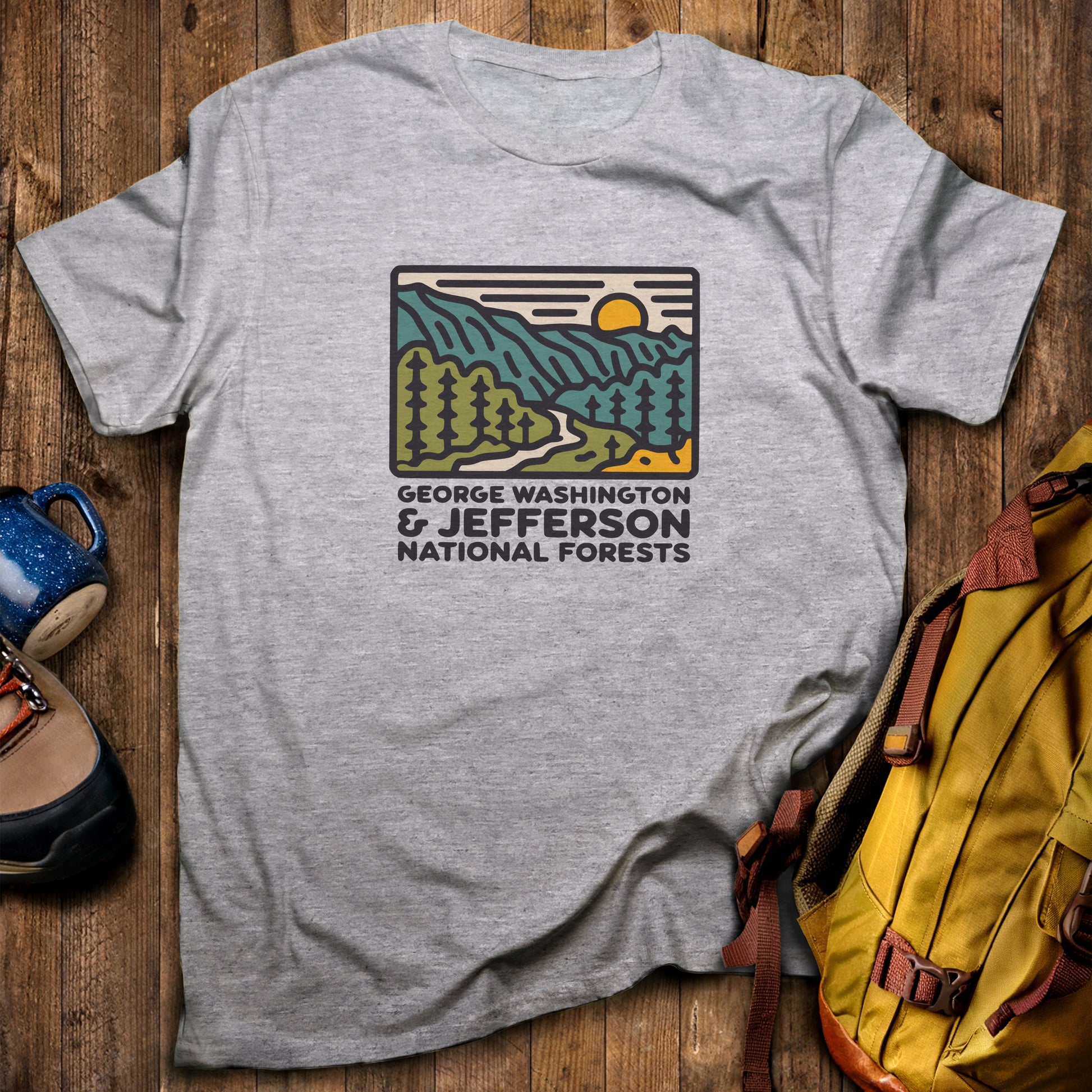 George Washington and Jefferson National Forests T-Shirt Sport Grey Adventure and Outdoors Themed T-Shirt