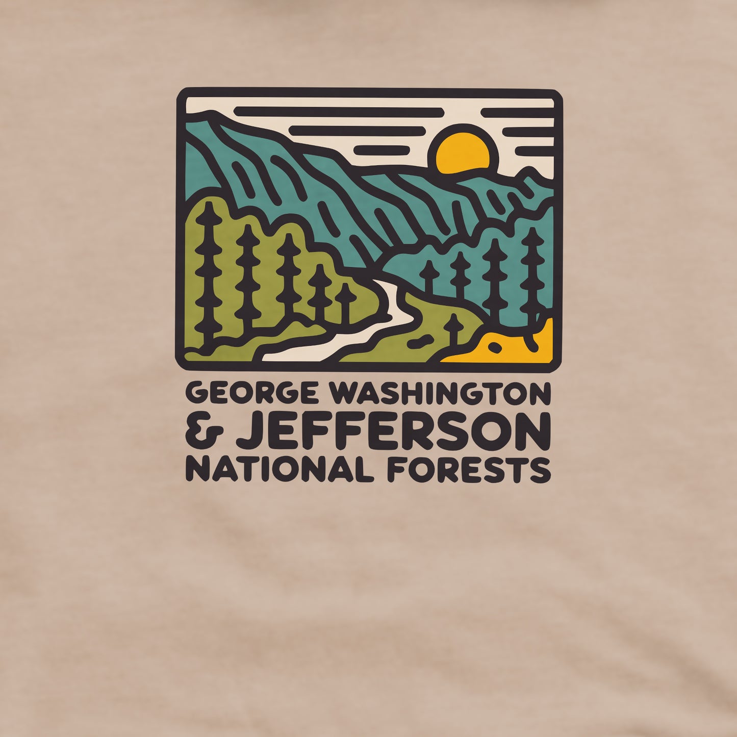 George Washington and Jefferson National Forests Crewneck Sweatshirt Adventure and Outdoors Themed Sweatshirt